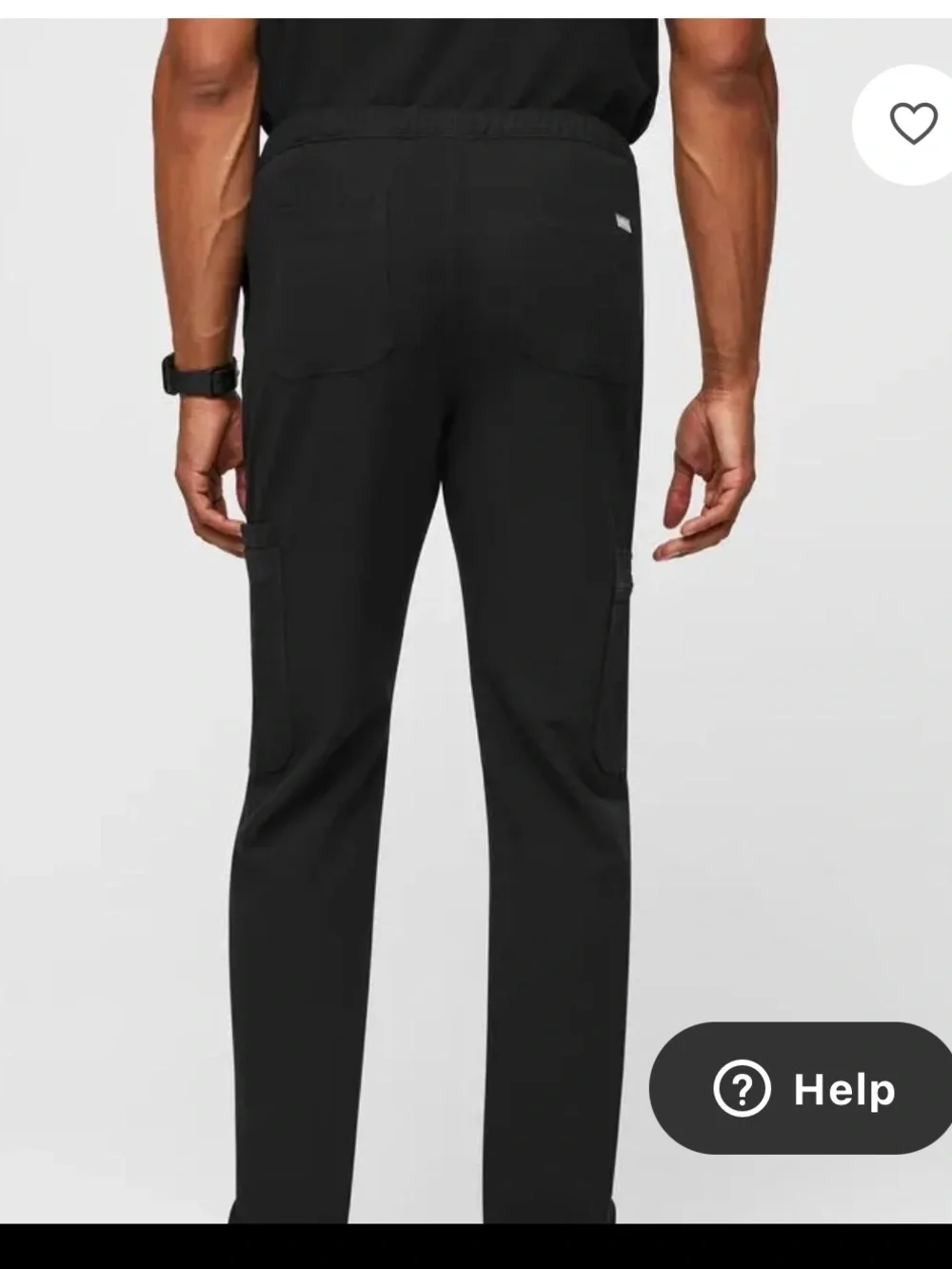 Figs Cairo Black Scrub Pants with Drawstring S